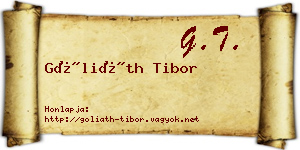 Góliáth Tibor névjegykártya